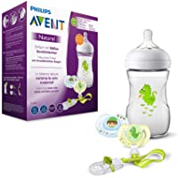 Philips Avent SCD287-24 - Set de regalo natural dragon- 1 biberón- 2 chupetes- 1 clip